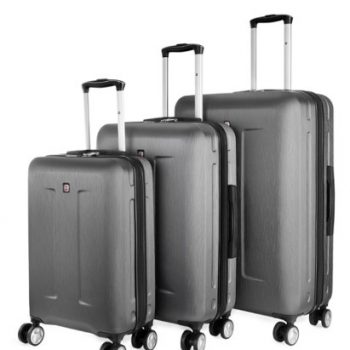 3 מזוודות סוויס קל אפור