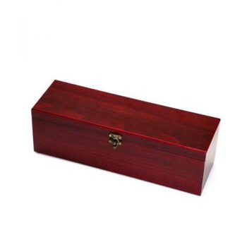 קופסא עץ אדום ליין עם סט אביזרים פתוח